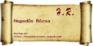 Hegedűs Rózsa névjegykártya