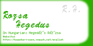 rozsa hegedus business card